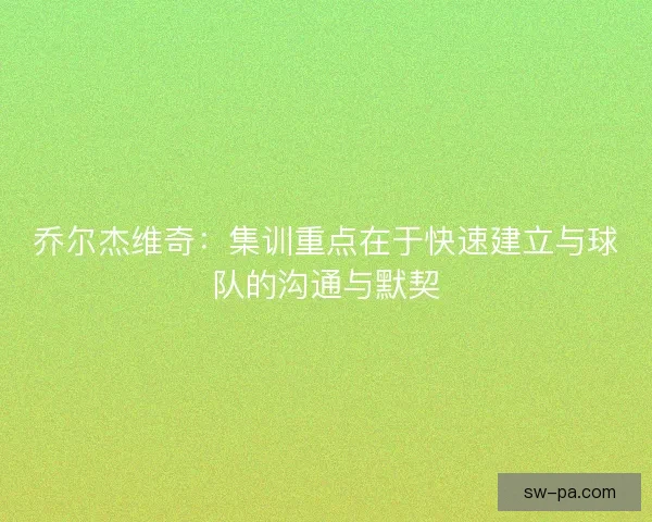 乔尔杰维奇：集训重点在于快速建立与球队的沟通与默契