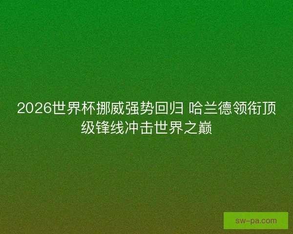 2026世界杯挪威强势回归 哈兰德领衔顶级锋线冲击世界之巅 2026世界杯挪威强势回归 哈兰德领衔顶级锋线冲击世界之巅